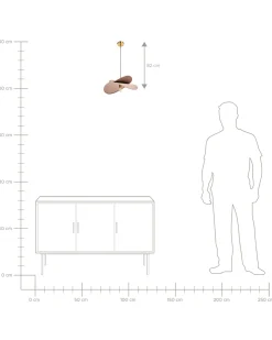 Loftlampe MASCOTA Hør Lysebrun