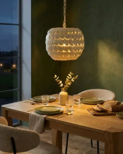 Loftlampe MASKELIYA Kokosnødde-skal Beige