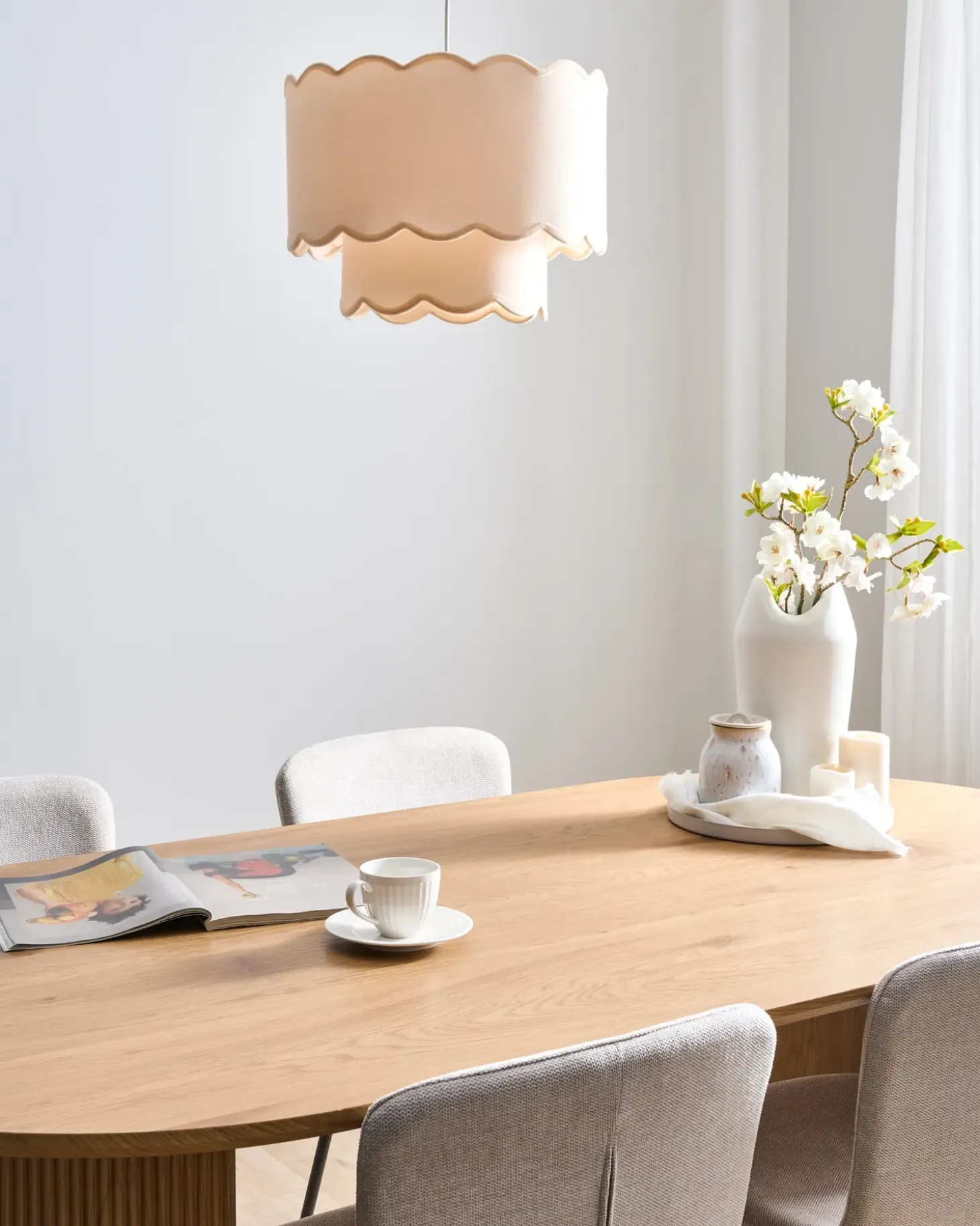 Loftlampe MECUMBURA Metal Hvid/beige