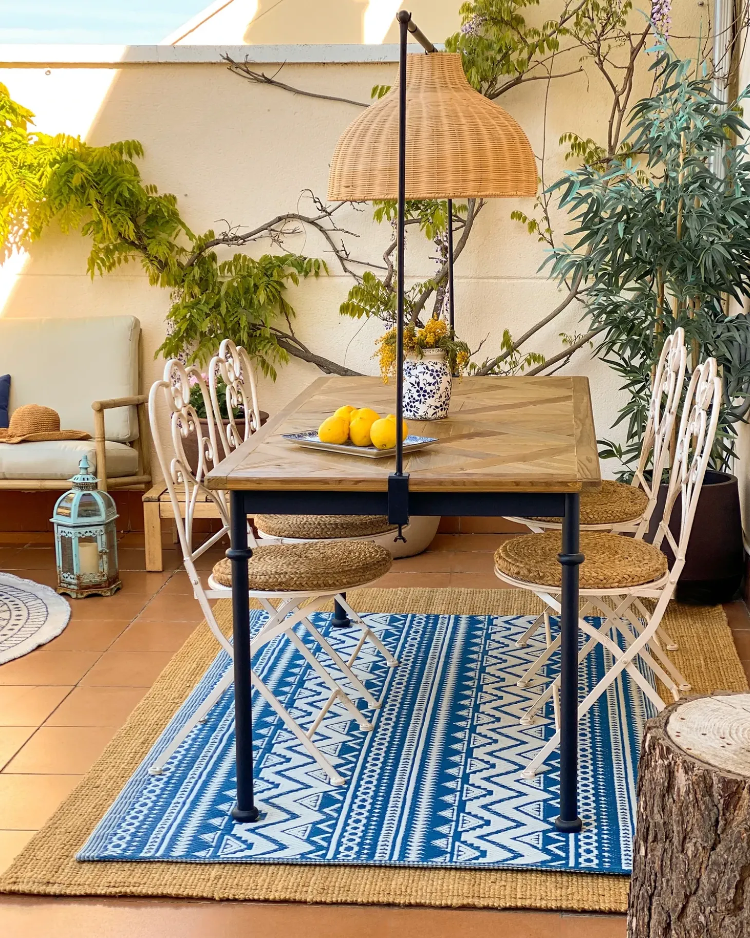 Loftlampe MILLIAN Rattan Lysebrun