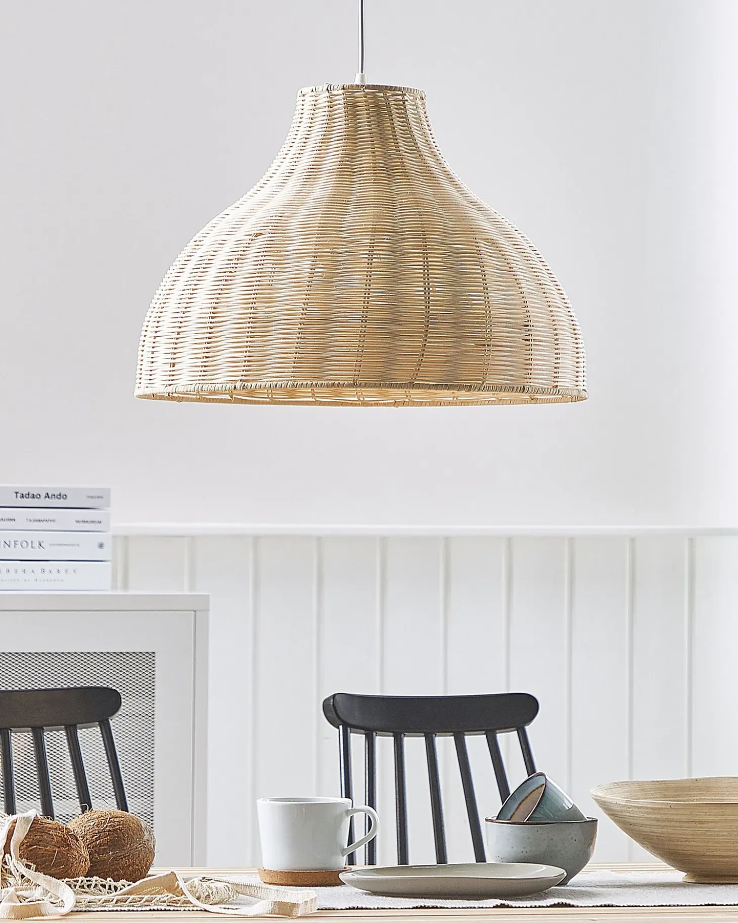 Loftlampe MILLIAN Rattan Lysebrun