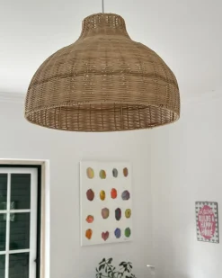 Loftlampe MILLIAN Rattan Lysebrun