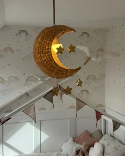 Loftlampe Måne ORCHON Rattan Naturlig