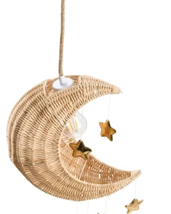 Loftlampe Måne ORCHON Rattan Naturlig