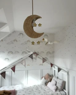 Loftlampe Måne ORCHON Rattan Naturlig