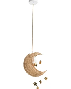 Loftlampe Måne ORCHON Rattan Naturlig