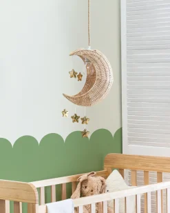 Loftlampe Måne ORCHON Rattan Naturlig
