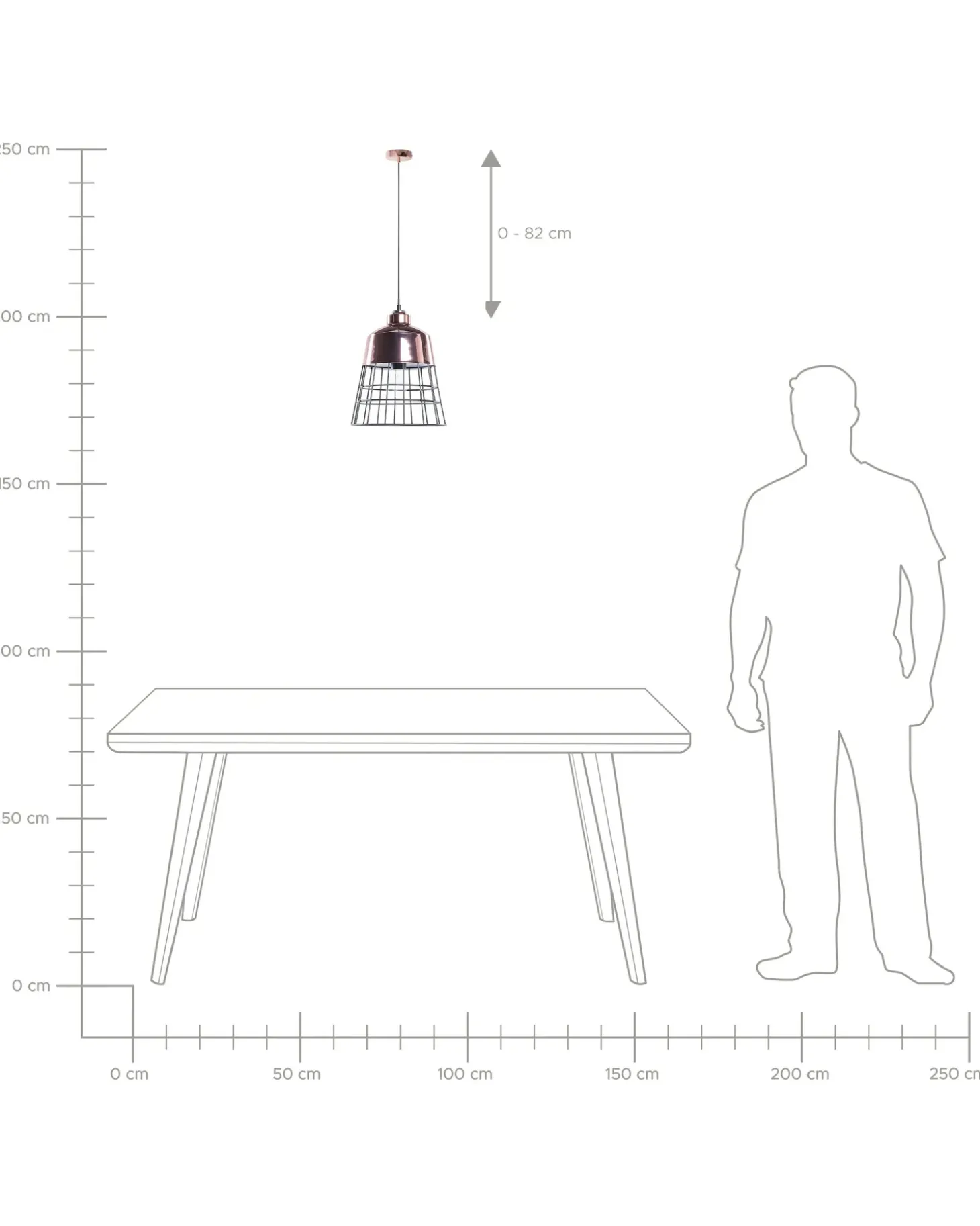 Loftlampe MONTE Metal Kobber