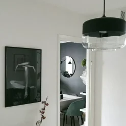 Loftlampe MURRAY Glas Sort
