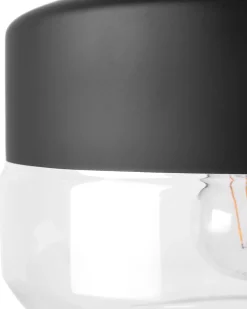 Loftlampe MURRAY Glas Sort