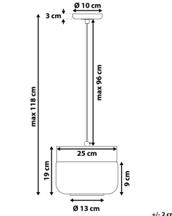 Loftlampe MURRAY Glas Sort