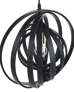 Loftlampe MURRELL Poppeltræ Sort
