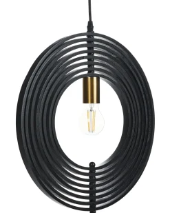 Loftlampe MURRELL Poppeltræ Sort