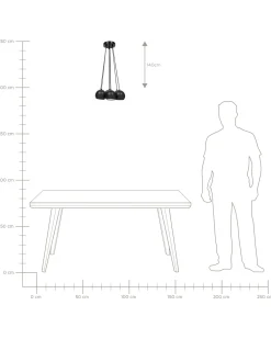 Loftlampe OLZA Metal Sort