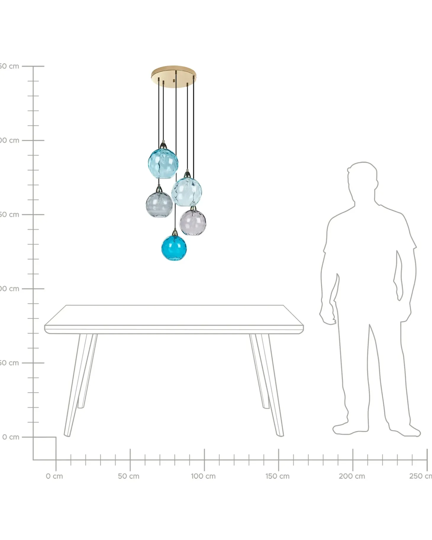 Loftlampe PABELLON Glas Blå