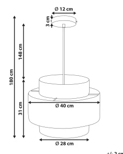 Loftlampe PALBRA Papir Naturlig