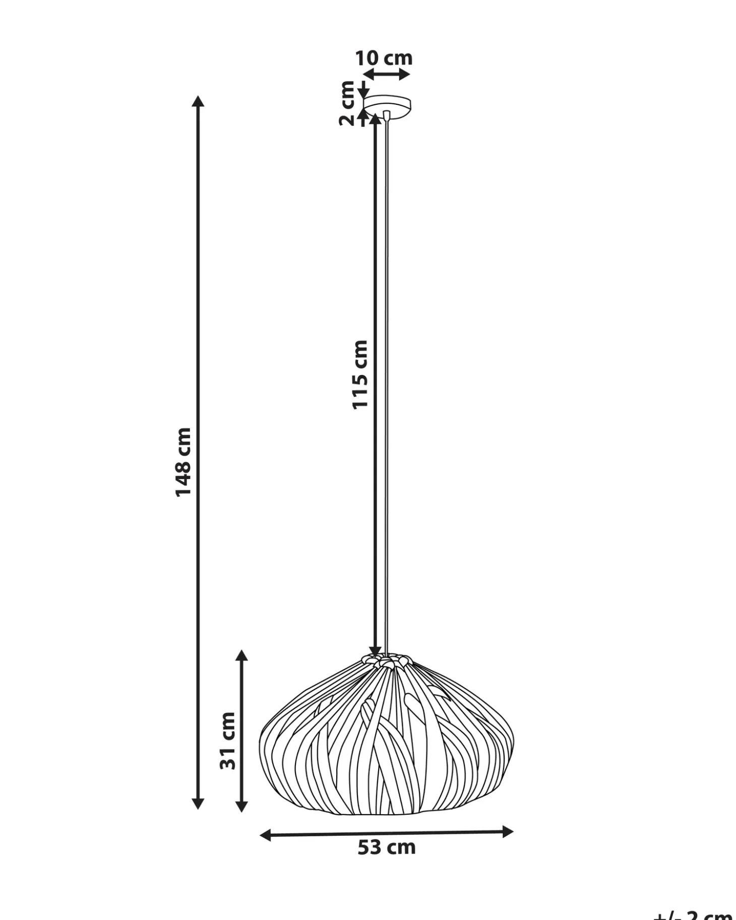 Loftlampe PASOS Vandhyacint Naturlig