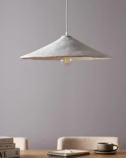 Loftlampe PORONGOS Papmaché Hvid