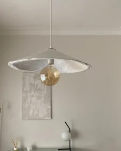 Loftlampe PORONGOS Papmaché Hvid