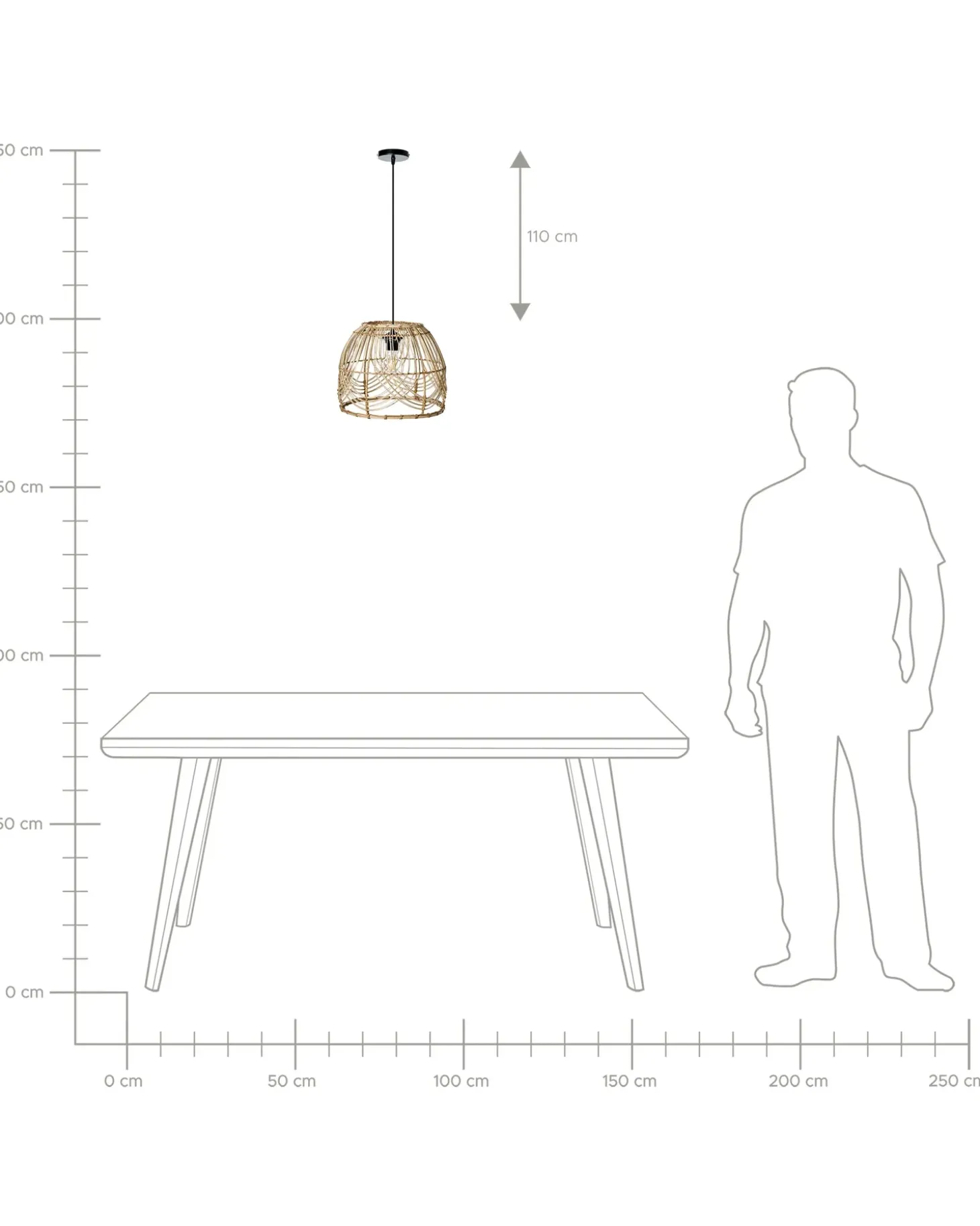 Loftlampe POSTRERO Rattan Naturlig