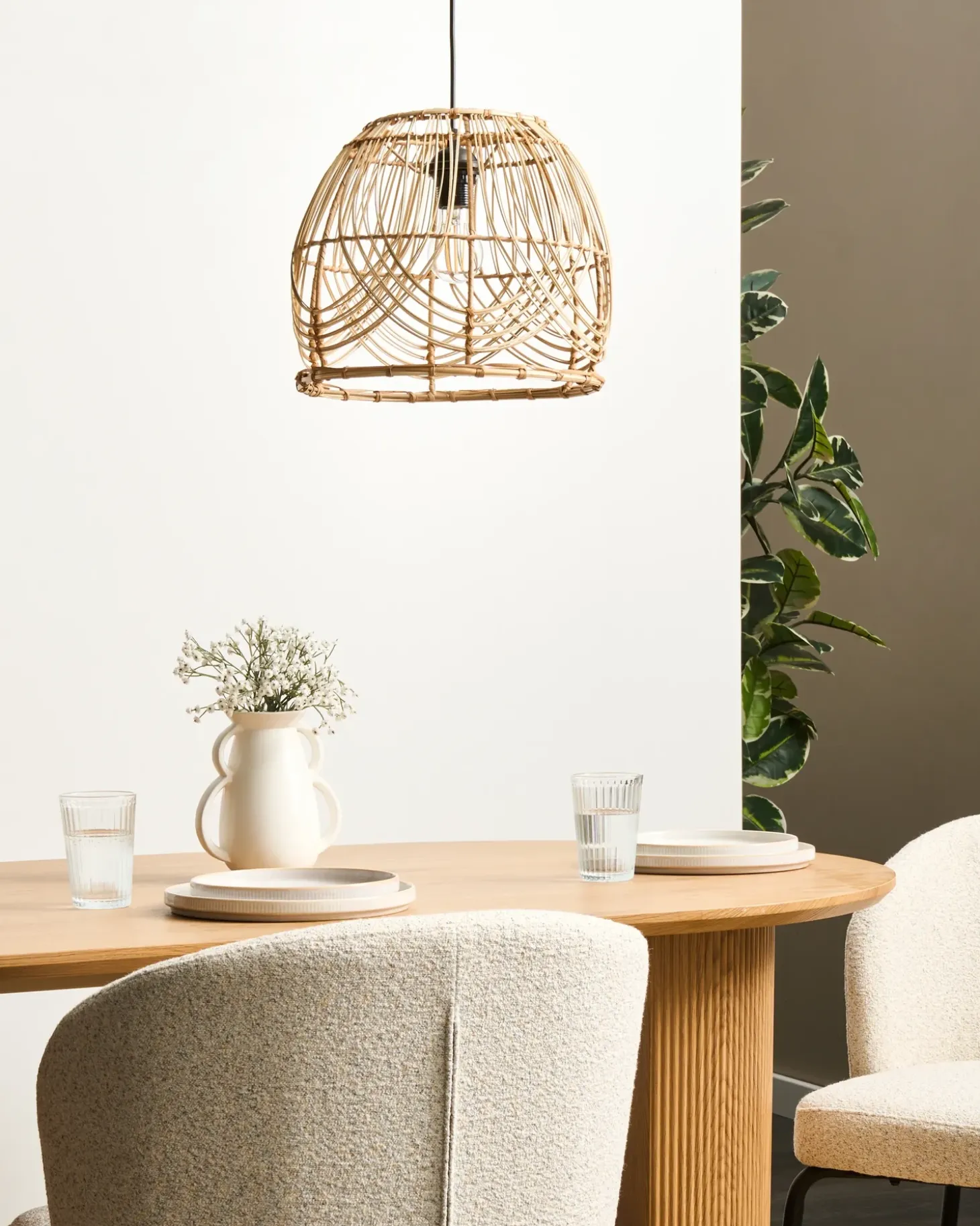 Loftlampe POSTRERO Rattan Naturlig