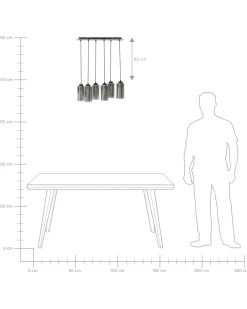 Loftlampe PURIRI Glas Grå