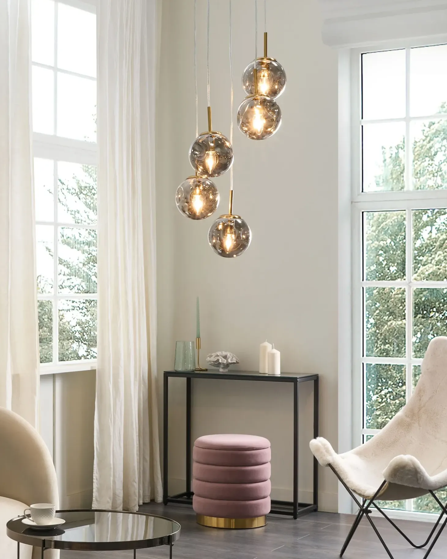 Loftlampe RALFES Glas Messing