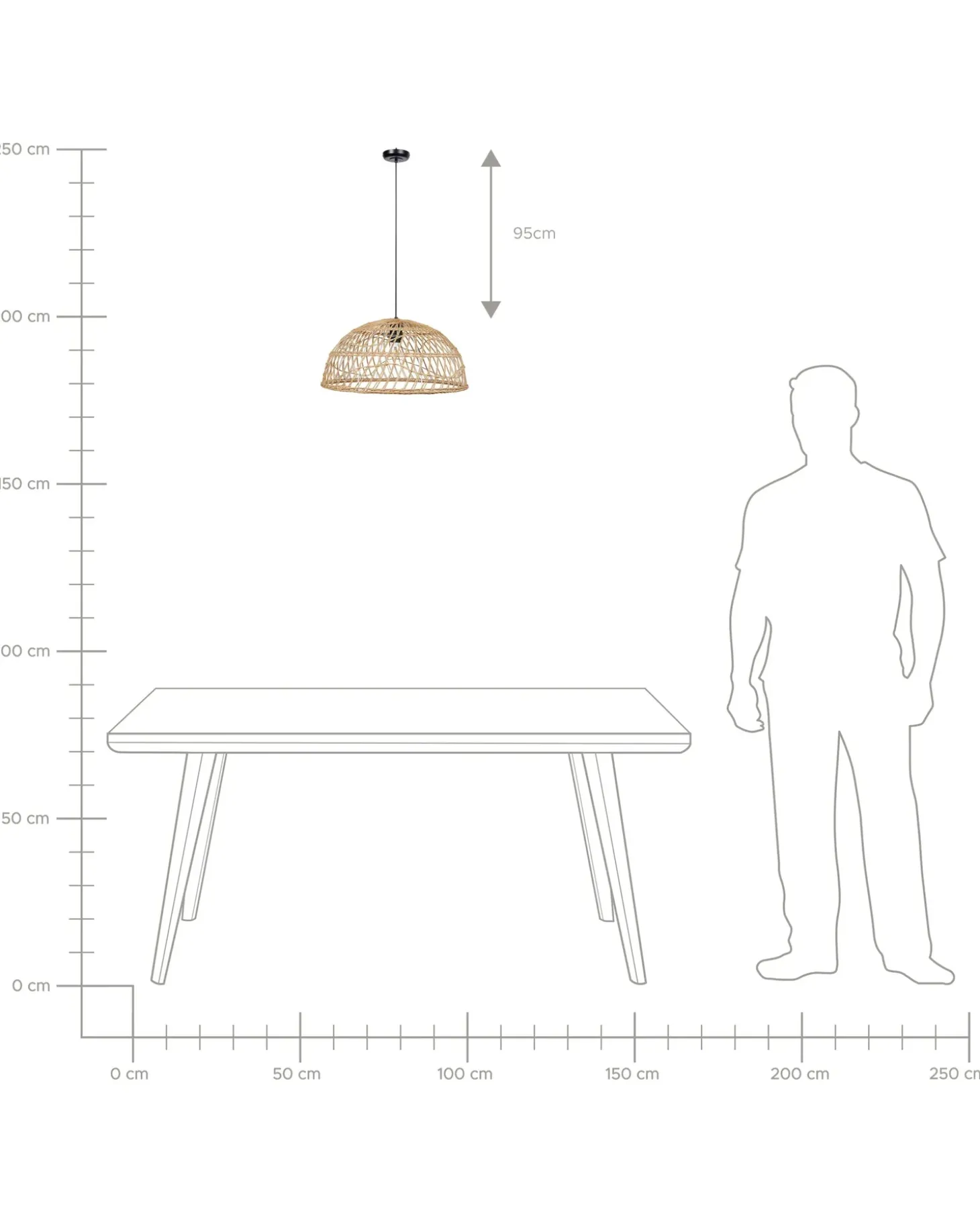 Loftlampe RAVINE Rattan Naturlig
