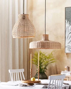 Loftlampe SAKENI Rattan Naturlig