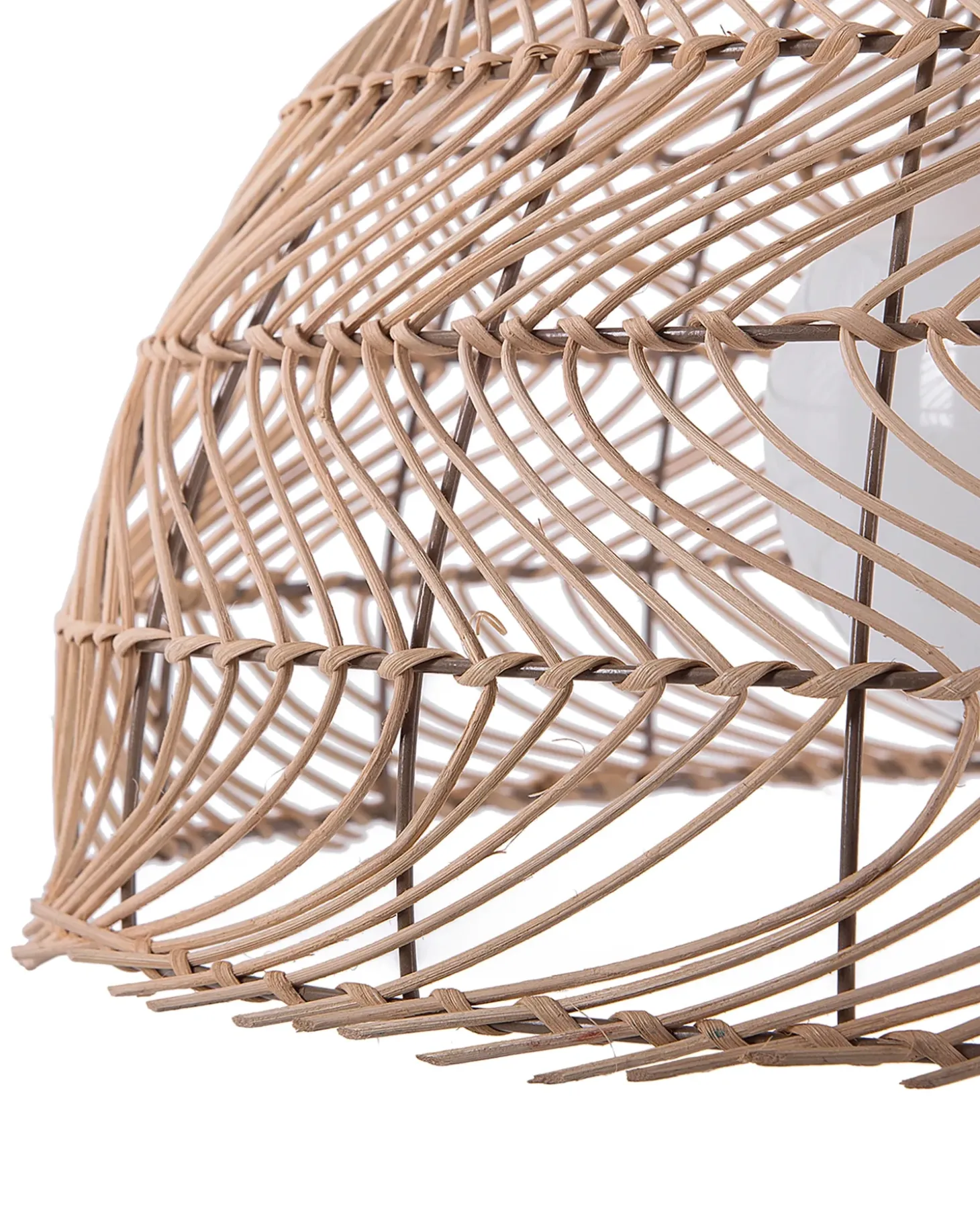 Loftlampe SELENGE Rattan Lysebrun