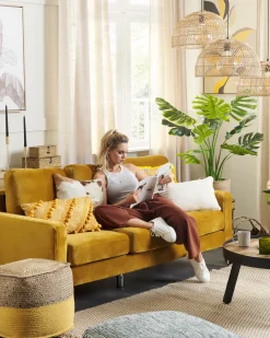 Loftlampe SELENGE Rattan Lysebrun