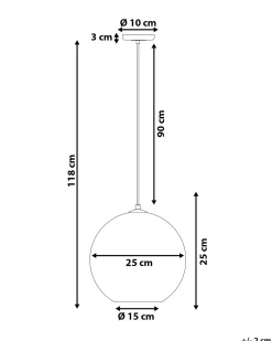Loftlampe SESSERA Glas Kobber