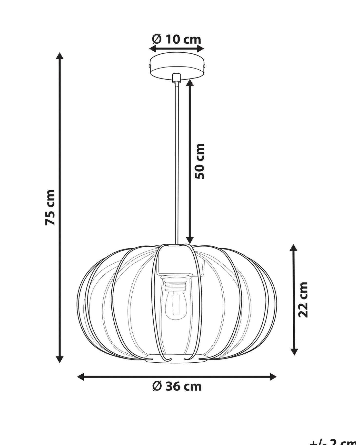 Loftlampe TOCUYO Sort