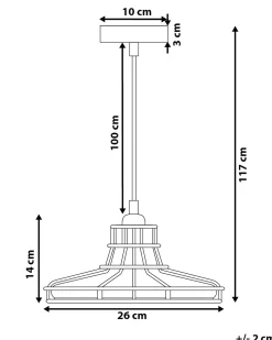 Loftlampe TORRE Glas Kobber