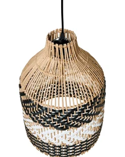 Loftlampe TURABO Rattan Sort/hvid