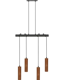 Loftlampe TUTAKI Egetræ Sort
