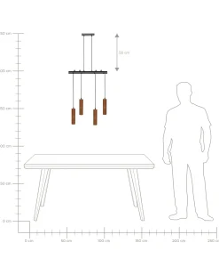 Loftlampe TUTAKI Egetræ Sort