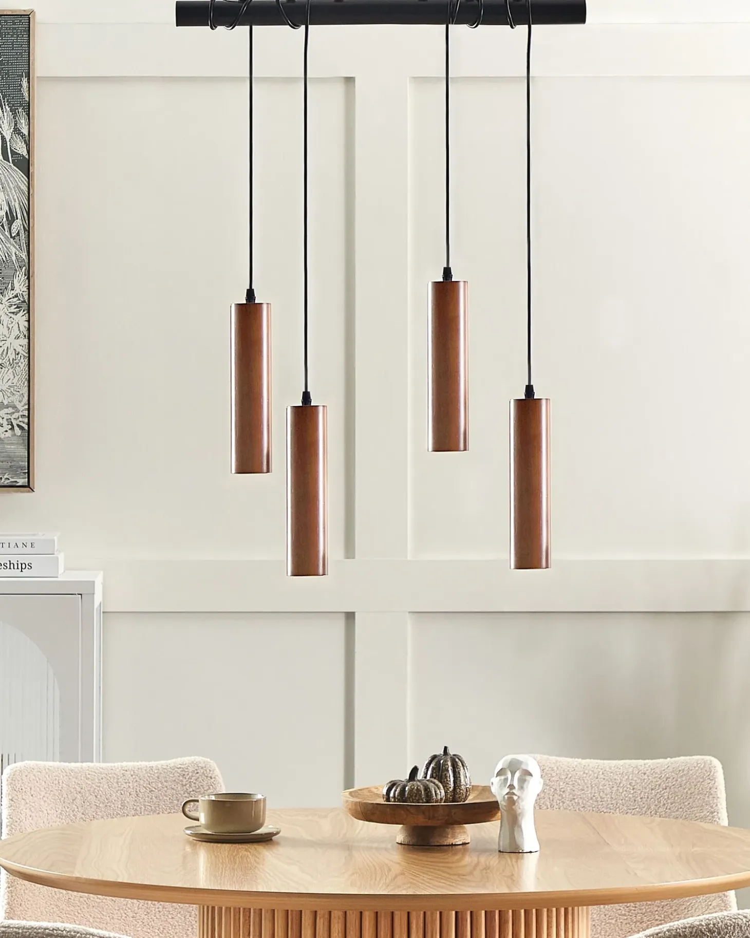 Loftlampe TUTAKI Egetræ Sort