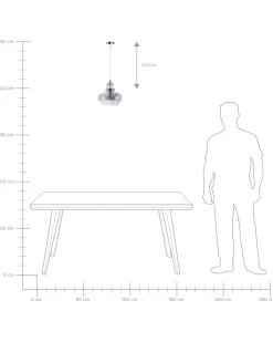 Loftlampe WILTZ Glas Lysegrå
