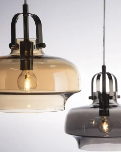 Loftlampe WILTZ Glas Lysegrå
