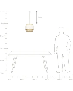 Loftlampe YUMURI Rattan Lys Beige