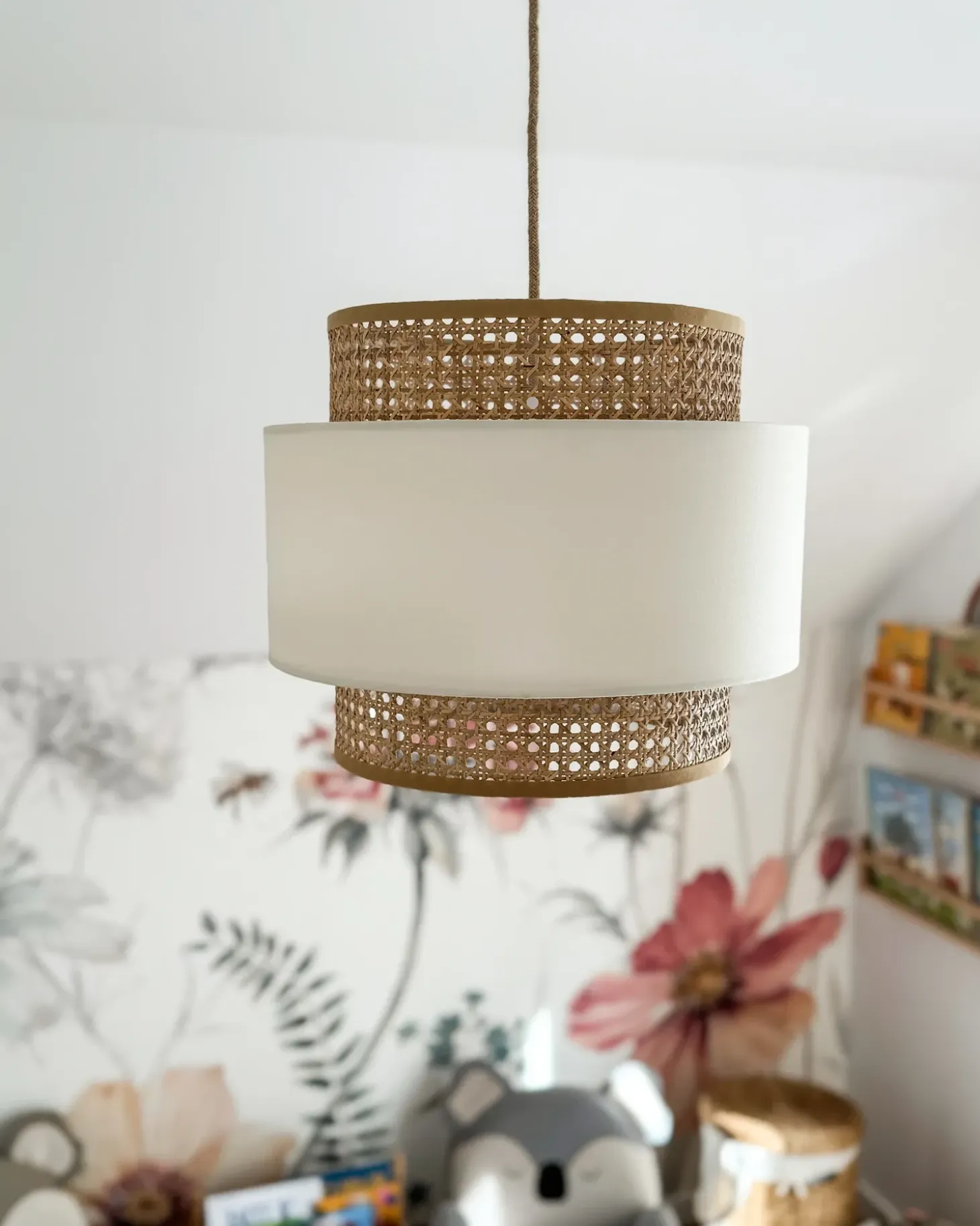 Loftlampe YUMURI Rattan Lys Beige