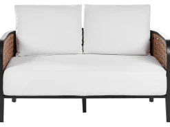 Loungesæt med bord 2 personers MONTEFALCO Metal Hvid