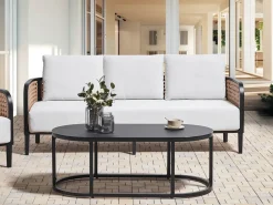 Loungesæt med bord 3 personers MONTEFALCO Metal Hvid