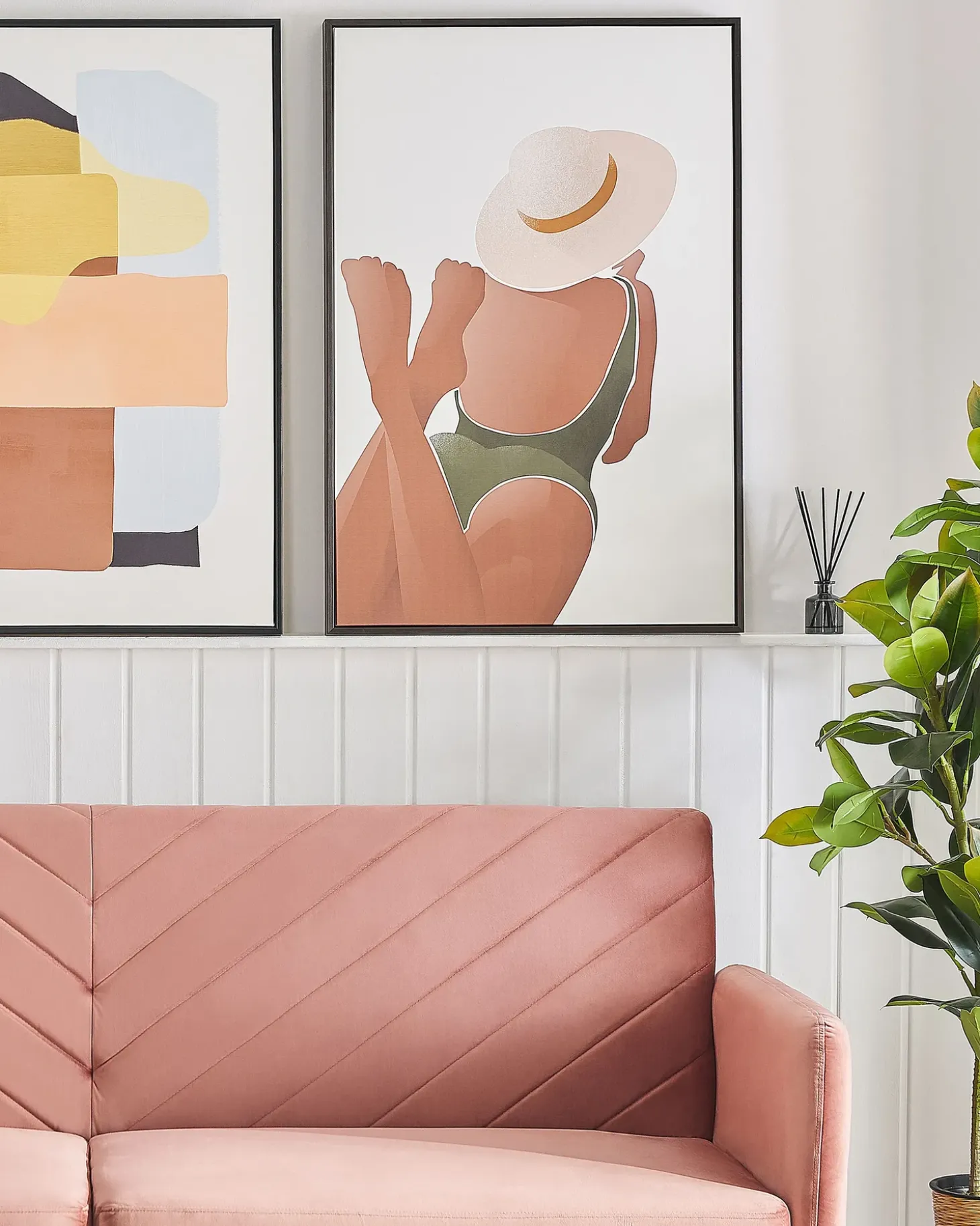 Lærred FELTRINA Feminint motiv 63 x 99 cm Hvid