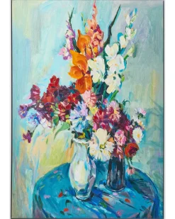 Lærred KINSALE Blomster motiv Blå