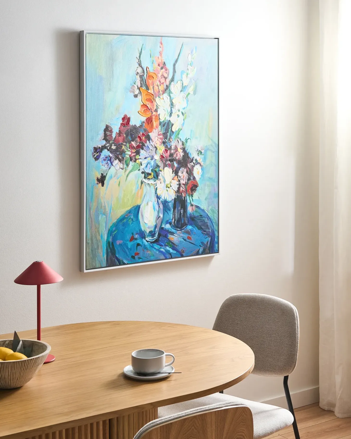 Lærred KINSALE Blomster motiv Blå