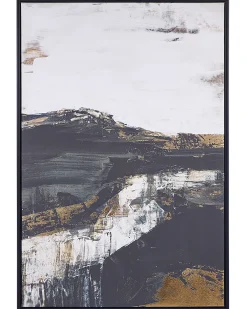 Lærred STATTE Abstrakt motiv 63 x 93 cm Sort