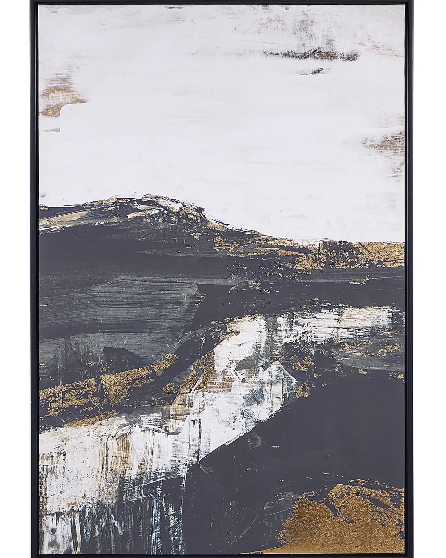 Lærred STATTE Abstrakt motiv 63 x 93 cm Sort