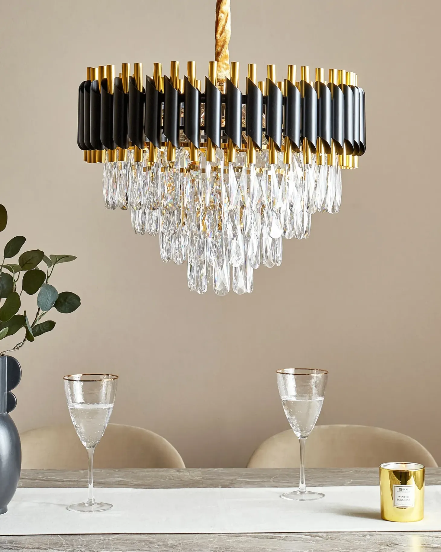 Lysekrone ABELLAS Metal Guld
